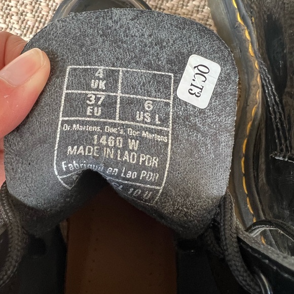 Black Patent Leather Dr.‎ Martens Doc Martens 1460 Boot Womens 6 Grunge Goth - Picture 6 of 9